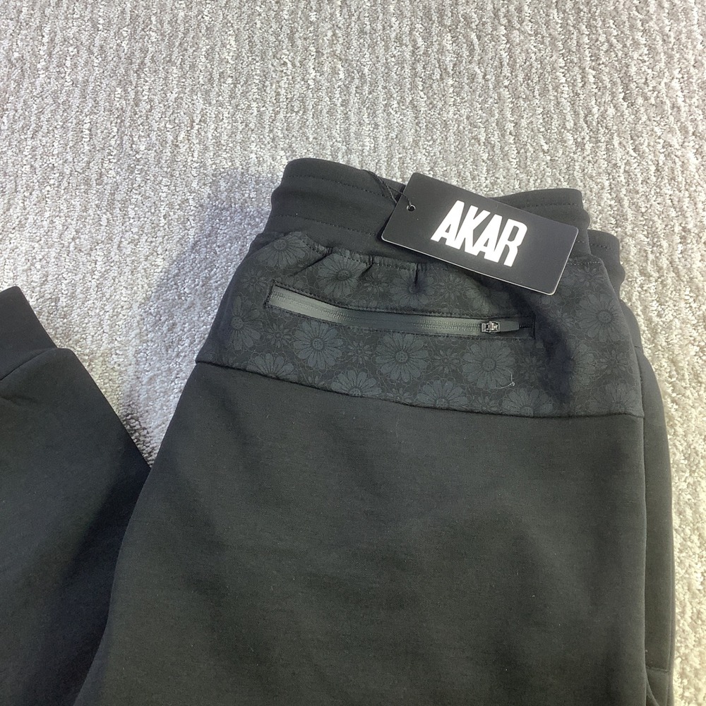 AKAR Mens Nomad Technical Black Jogger Pants Elastic Waist Drawstring XL NWT‎